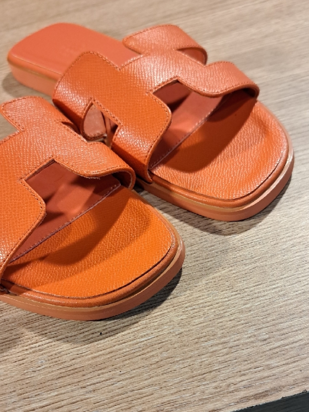 Women’s Orange Oran Style Leather Sandals 38 US 8 - Picture 7 of 8